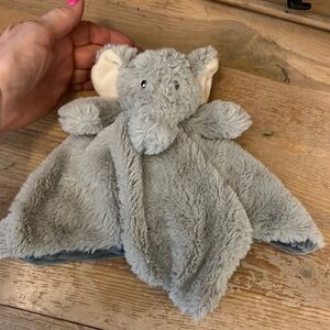 Elephant Lovey Security Blanket Gray Baby Stuffed Animal